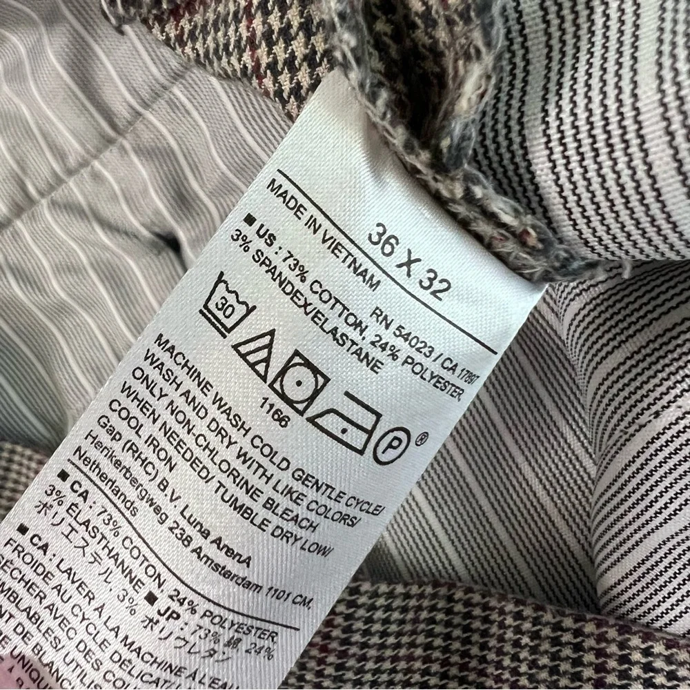 Banana Republic Pants Men 36 / 32 Slim Tapered Houndstooth Tan Black B28